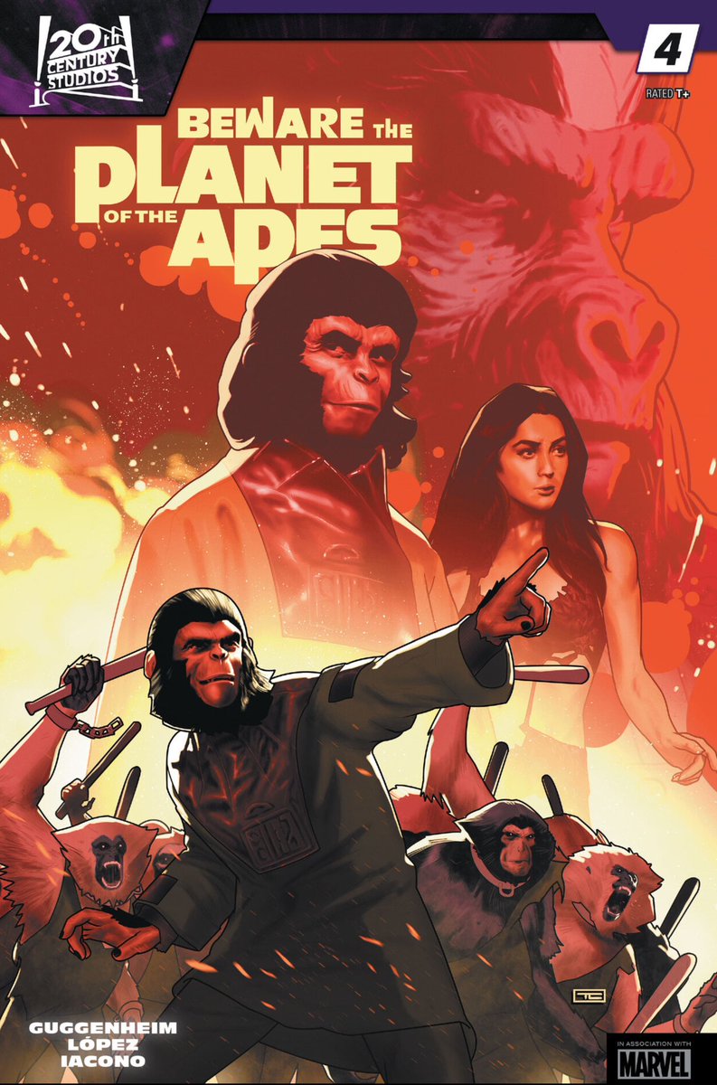 In stores today BEWARE THE PLANET OF THE APES # 4, expertly crafted by @mguggenheim @BakadoriSan and @iacono_mattia , cover by me! A must read for any POTA fan - I hope you dig it.
