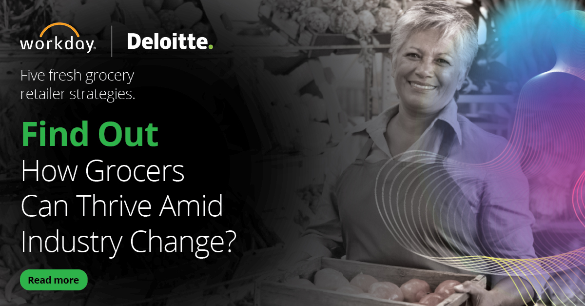 Transform your grocery retail strategy with these latest insights from Deloitte and Workday! Leverage data, nourish talent, and embrace AI to thrive in the evolving industry landscape. Learn more (cont) deloi.tt/442wTSq