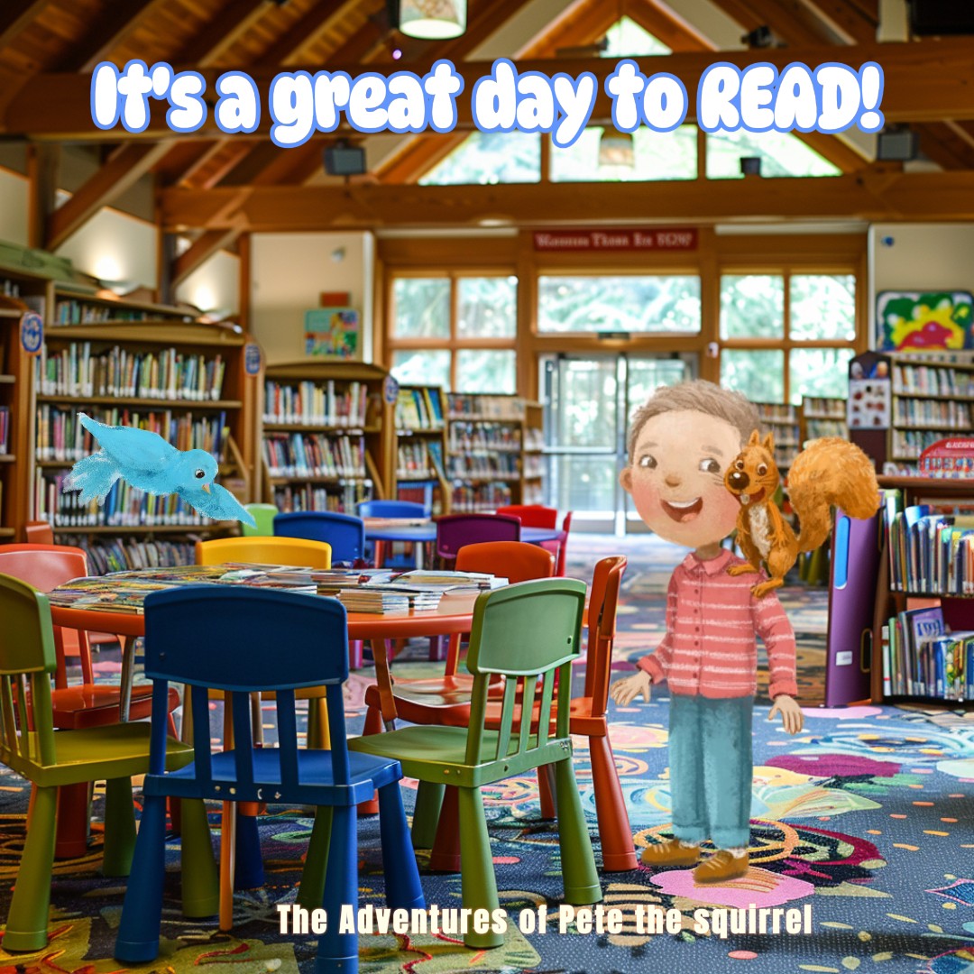 IT'S A GREAT DAY TO READ!!! #squirrels #childrensbook #bookstagram # readers #abundance #bookstore #petethesquirrel #kidsbook #childrensauthorsofinstagram #kidlit #read #readaloud #greatday #bestday