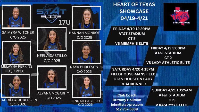 We in Dallas this weekend at The Heart of Texas Showcase! Come check us out and support! 🤩 @PBRhoops @stat_elite @slkbasketball @ladyrattlerwbb @lady_hays @NBHSgirlsbb @LJagsbball