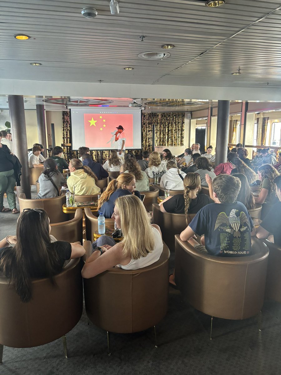 FHS2Greece's tweet photo. The cruise entertainment team snuck in a geography lesson with world flags trivia https://t.co/f4Hmv2m3WM