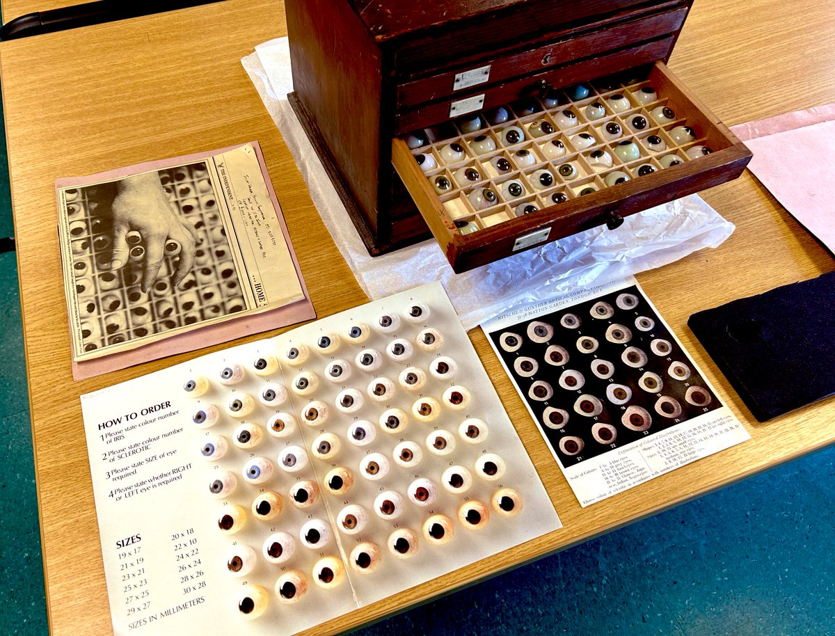 The eyes have it! We’ve been exploring these amazing objects held by @thackraymuseum as we work towards the exhibition with @LBObjects, focused on personalised health. Brainstorming for a title this afternoon was fun! #medhums