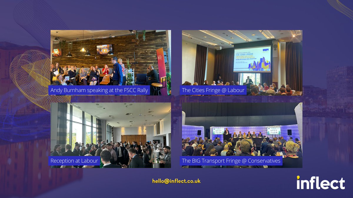 We are gearing up for #PartyConference season!

From fringes to receptions, rallies to private roundtables, the Inflect team has years of experience in running conference events.

Get in touch with hello@inflect.co.uk to discuss working together at this years conferences 📧