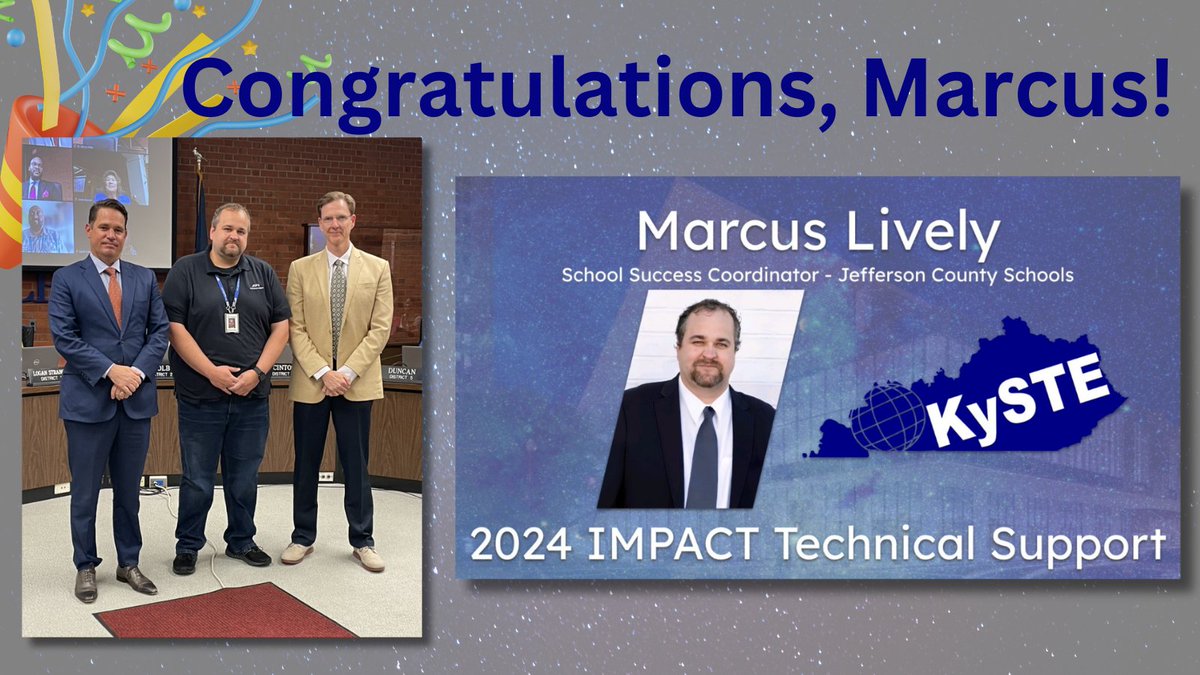 🎉Congratulations, Marcus for winning this year's @kystetech IMPACT Technical Support Award! 🔥Your unwavering support for our schools and staff is truly remarkable and greatly appreciated! #JCPSDigIn #WeAreJCPS