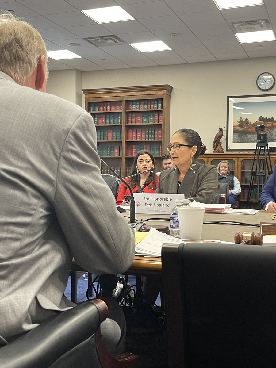 hswift's tweet photo. Former Secretary, @RepRyanZinke, chairing the Interior Approps hearing w/ Secretary Haaland is really hitting today. https://t.co/2tML199LEf