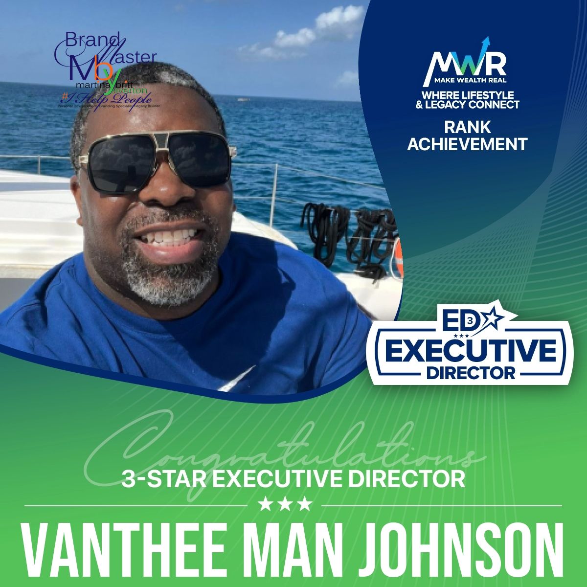 Congrats to my business partner Van Johnson for his rank achievement where he is now making no less than $50/Day which is $1500/Month in RESIDUAL income and is well on his way to $15,000/Day! #MWRMovement #Project10k  Have you taken the  #72HrMoneyChallenge yet? #AskMeHow