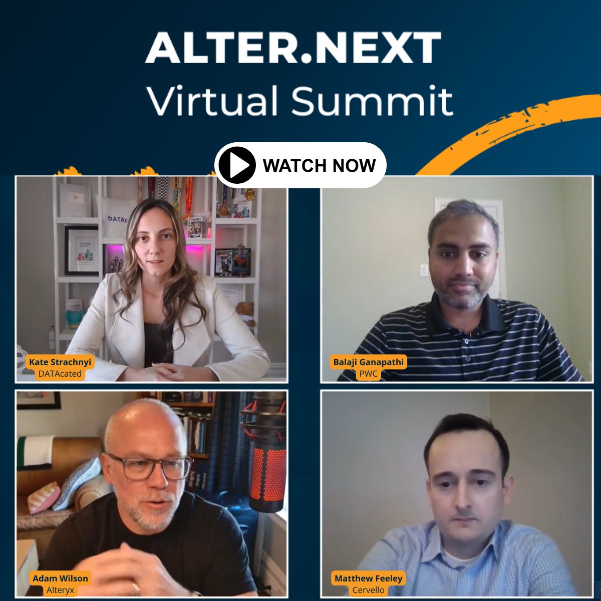 In case you missed Alter Next last week - here's a link to catch the recording: lnkd.in/eE3kh7Rm

I had a great chat with Balaji Ganapathi from PWC, Matt Feeley from Cervello, and Adam Wilson from @alteryx 

One statistic that I shared during the talk was that according to…