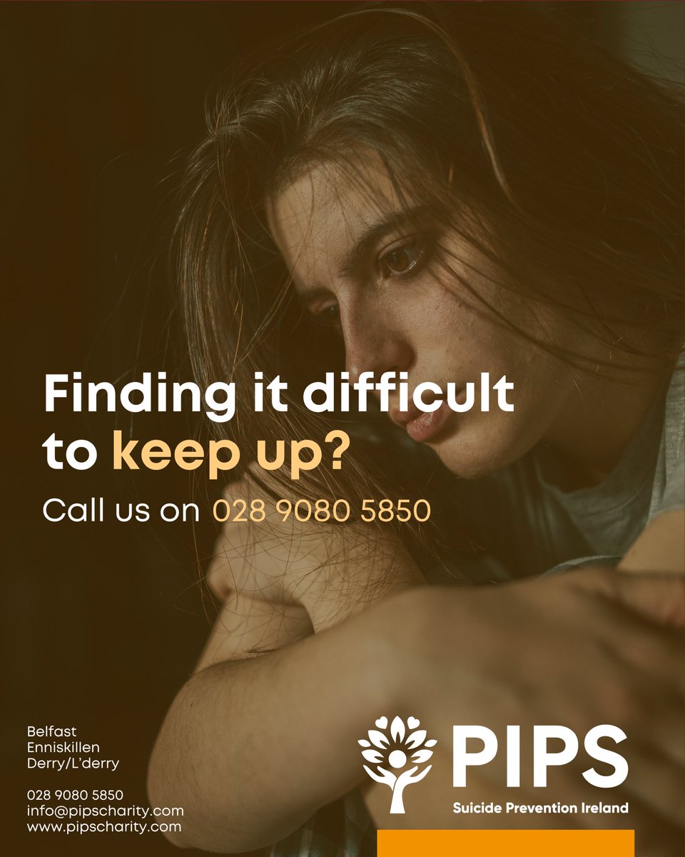 Struggling to keep up? Remember, reaching out is a sign of strength. @PipsCharity is here to walk alongside you, offering support every step of the way. Don’t hesitate to reach out at 028 9080 5850. Your mental well-being matters!💙 #PIPSsupport #YouAreNotAlone