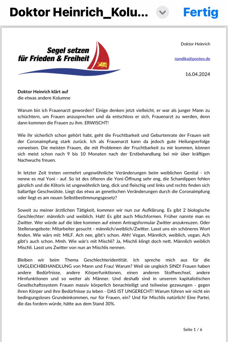 DerNorb's tweet photo. Die absurde Rede des #Basispartei Witzbolds Peter Anders aus #Rostock zum Lesen, wer sich das antun will…😱 https://t.co/gS9ysMegH5