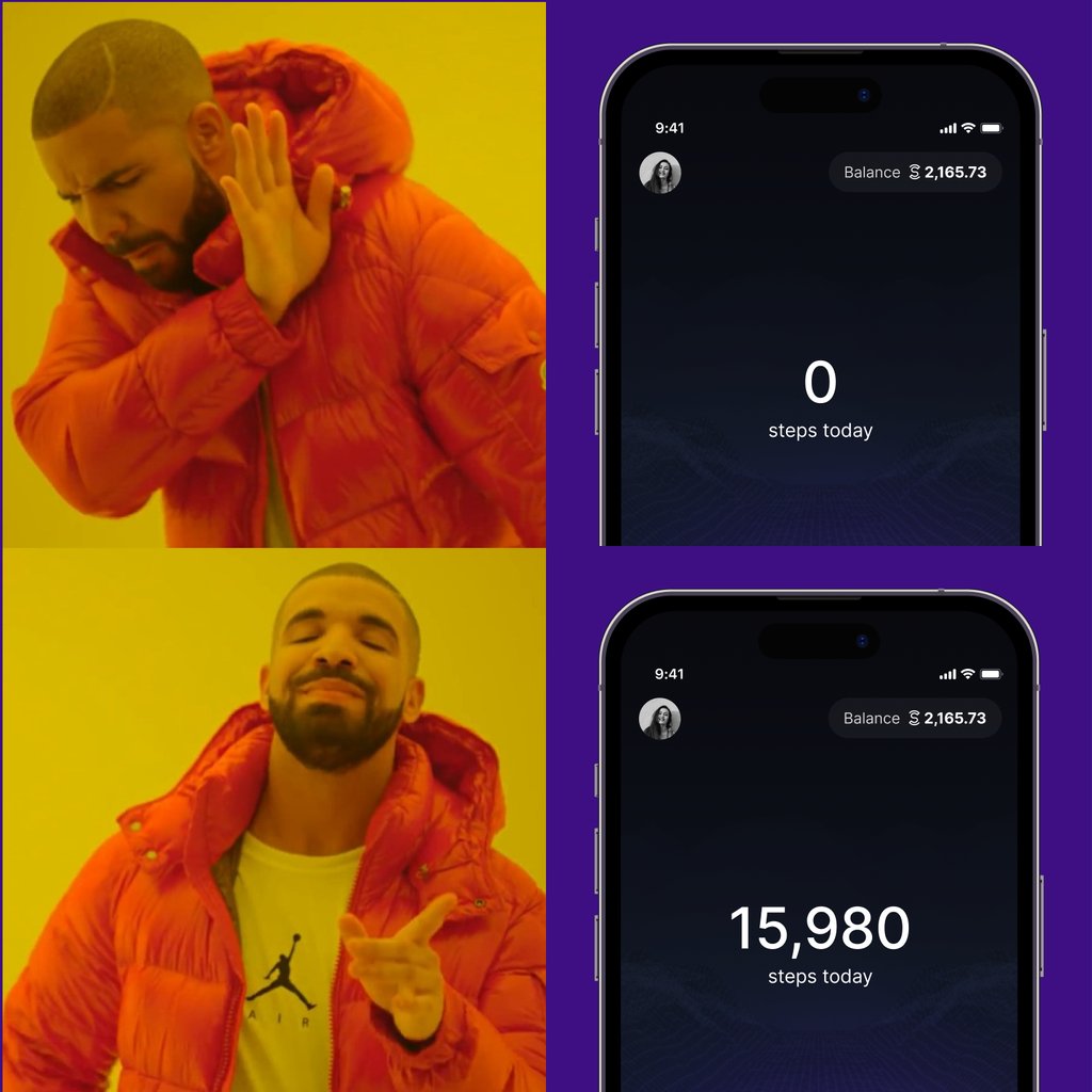 Let's face it, sometimes we smash our step goals out of the park, and other days... well, we just gotta let Drake down. 😅 But hey, it's all good! Taking a break doesn't mean losing that motivation! 💪 #Sweatcoin