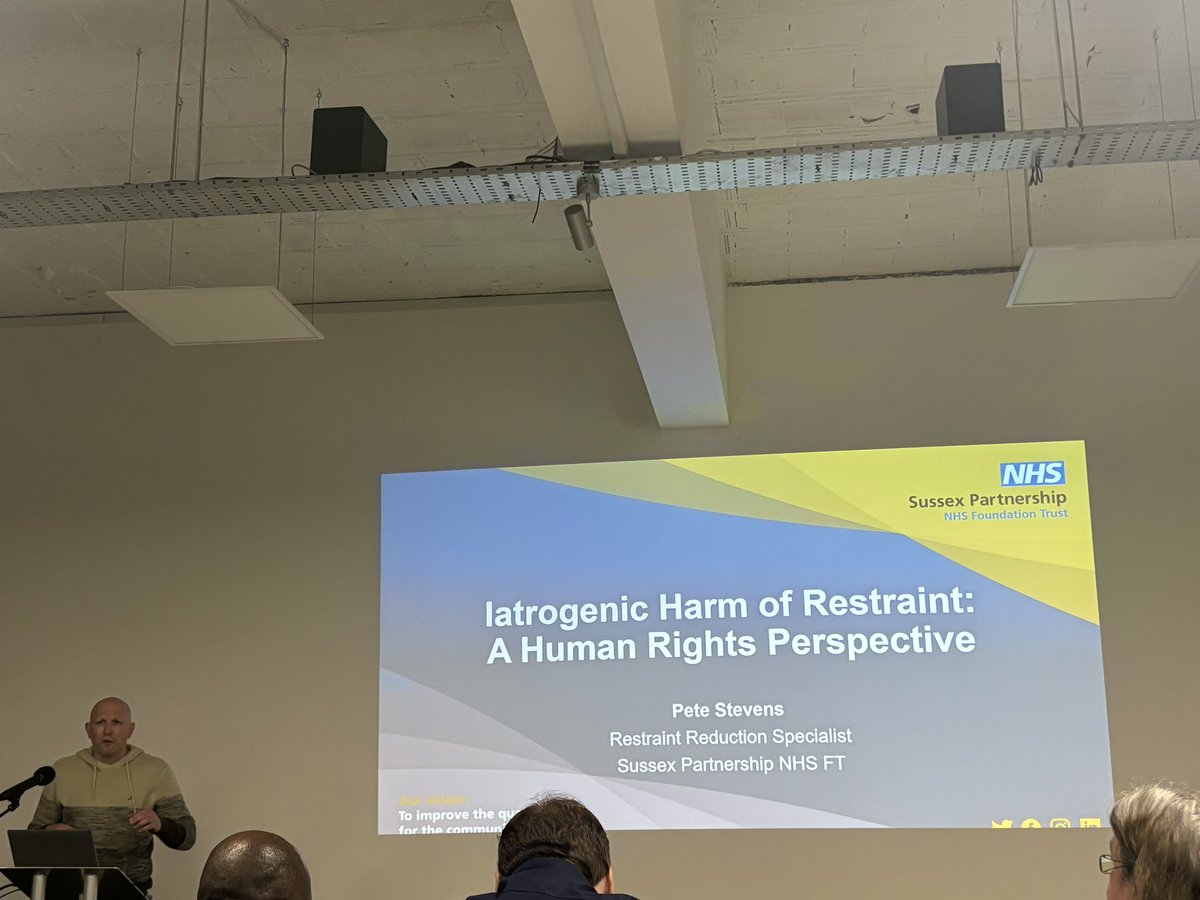 @Mersey_Care Hearing now from Pete Steven’s from @SPFT_NHS talking from a human rights perspective about the harm that restraint causes in practice #PositiveandSafe