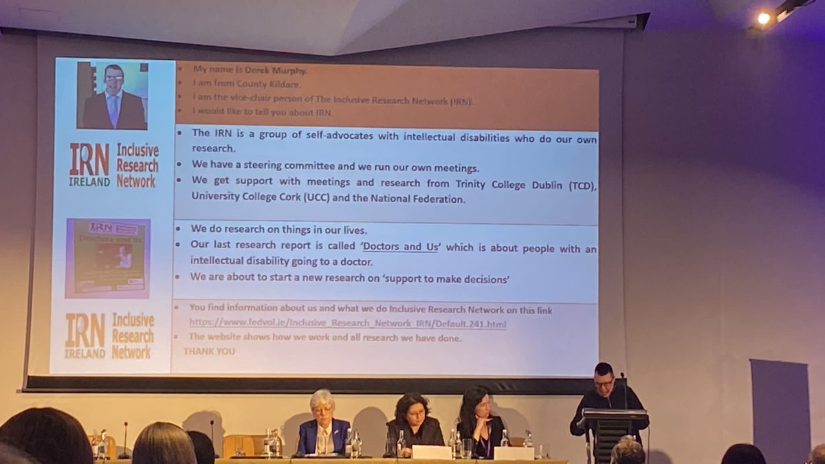 Important contribution by Derek Murphy from the Inclusive Research Network at the LRC Report launch. Highlights need for greater Co-production and research led by user experience. @sa