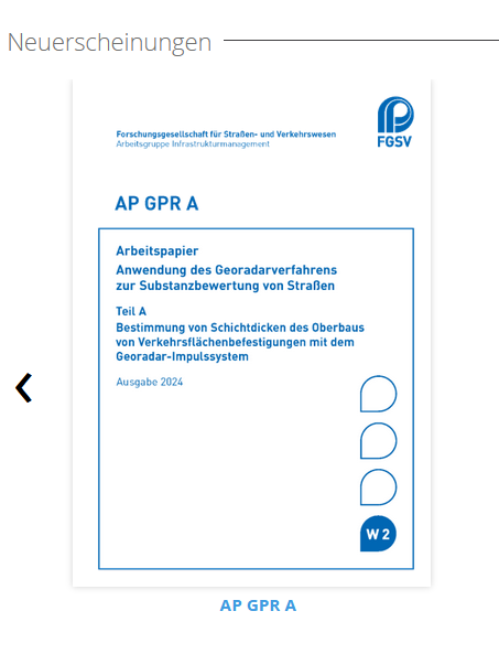 FGSV-Neuerscheinung „AP GPR A', Ausgabe 2024: link.fgsv-verlag.de/m/15262268/