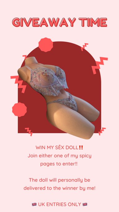 WIN MY SEX DOLL AND MEET ME😘  All information and how to enter is on both my onlyfans pages!   https://t