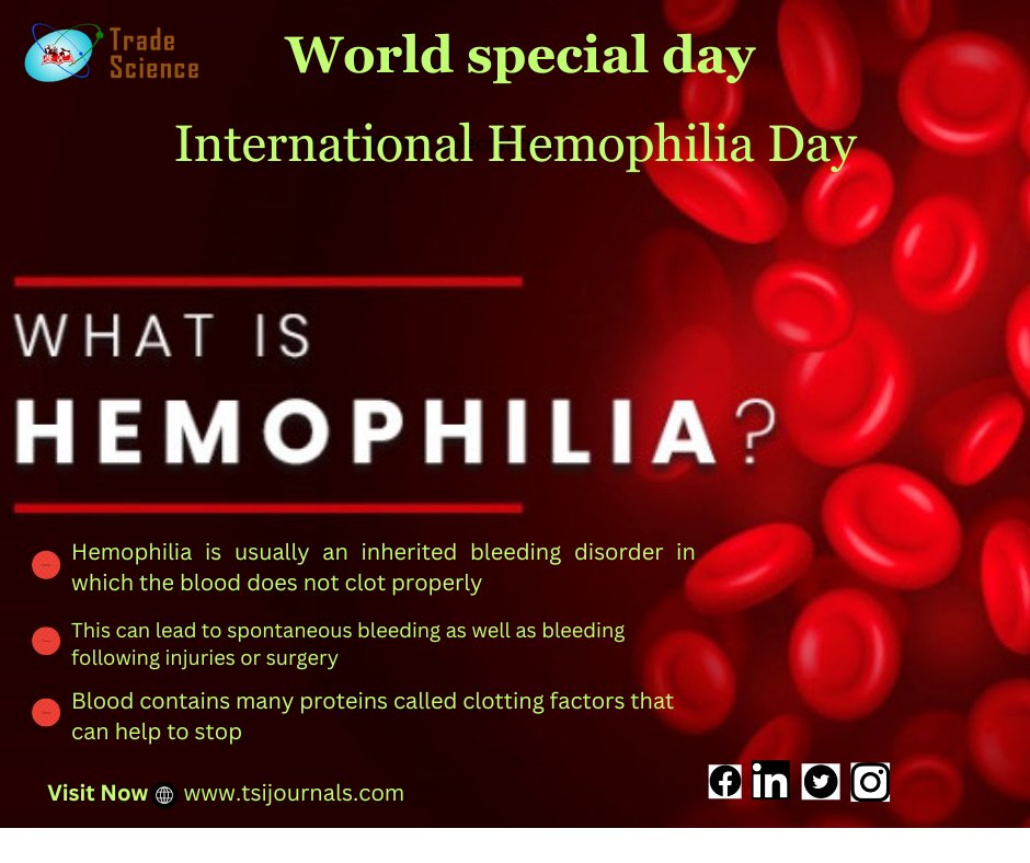 Haemophilia is a rare genetic disorder that impairs the body's ability to clot blood. Learn more about this condition and its impact on individuals' lives. Spread awareness and support those affected! 💉 #HaemophiliaAwareness #KnowTheFacts #SupportTheCause
