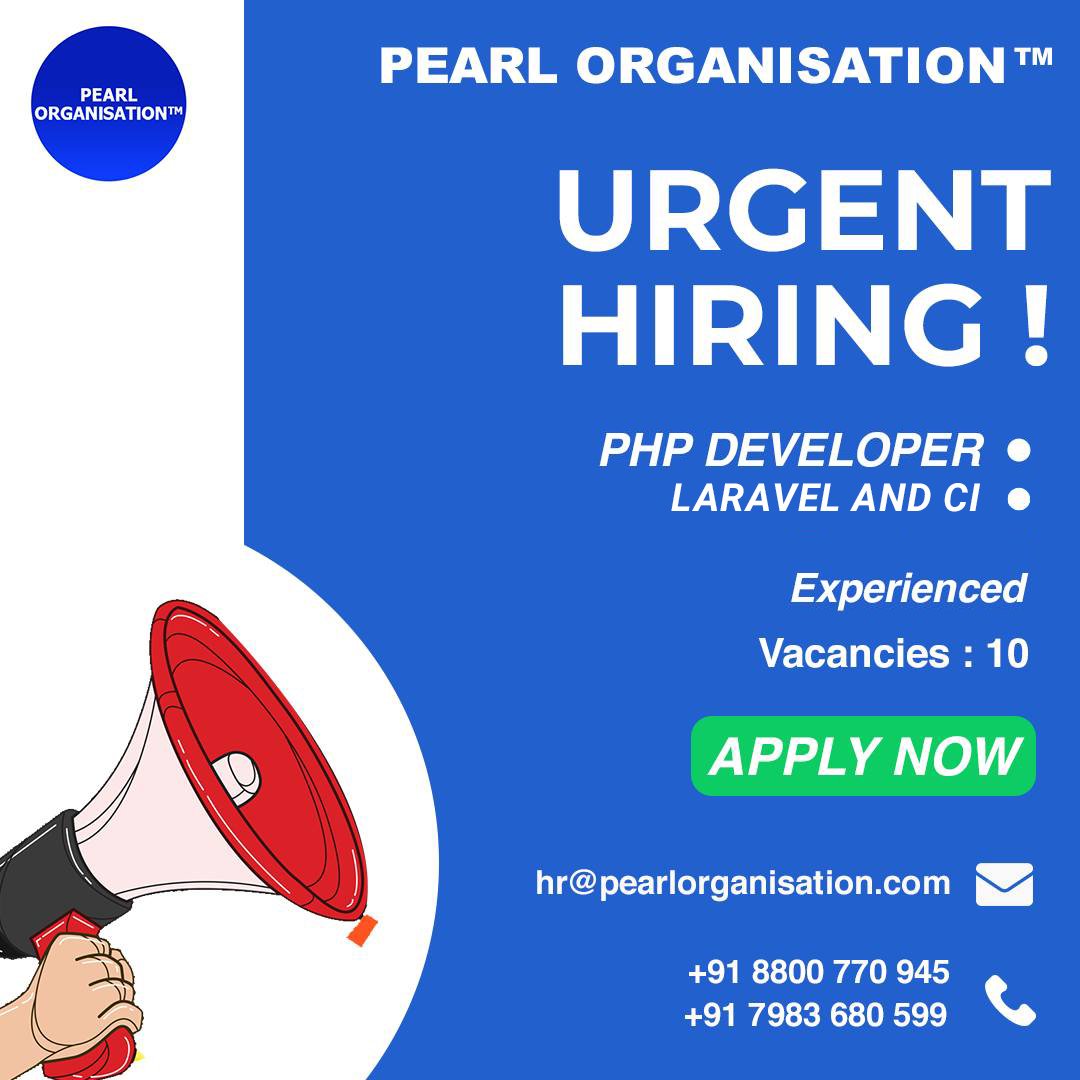 #URGENT #HiringAlert #Experienced

We are looking for #PHPDeveloper at our #Dehradun_HQ Location.

Share your updated #CV at hr@pearlorganisation.com /OR you can #call at +91-7983680599 / +91-8800770945

Visit - pearlorganisation.com/careers

#PearlOrganisationJobs #PHPJobs #PHP_CI_Job