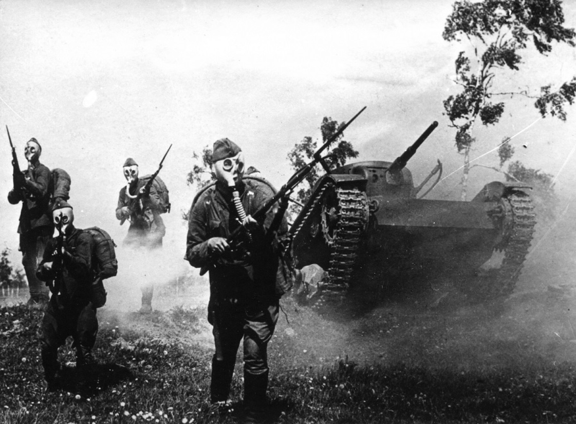 Entraînement des troupes soviétiques à l'été 1938.
