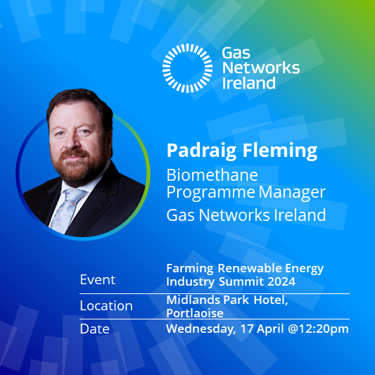 Our Biomethane Programme Manager, Padraig Fleming will join the 12:20pm panel discussion today on the topic 'Solving the Energy Riddle – Market Challenges and Growth Opportunities' at the @Agri_InsiderIRL Farming Renewable Energy Industry Summit.