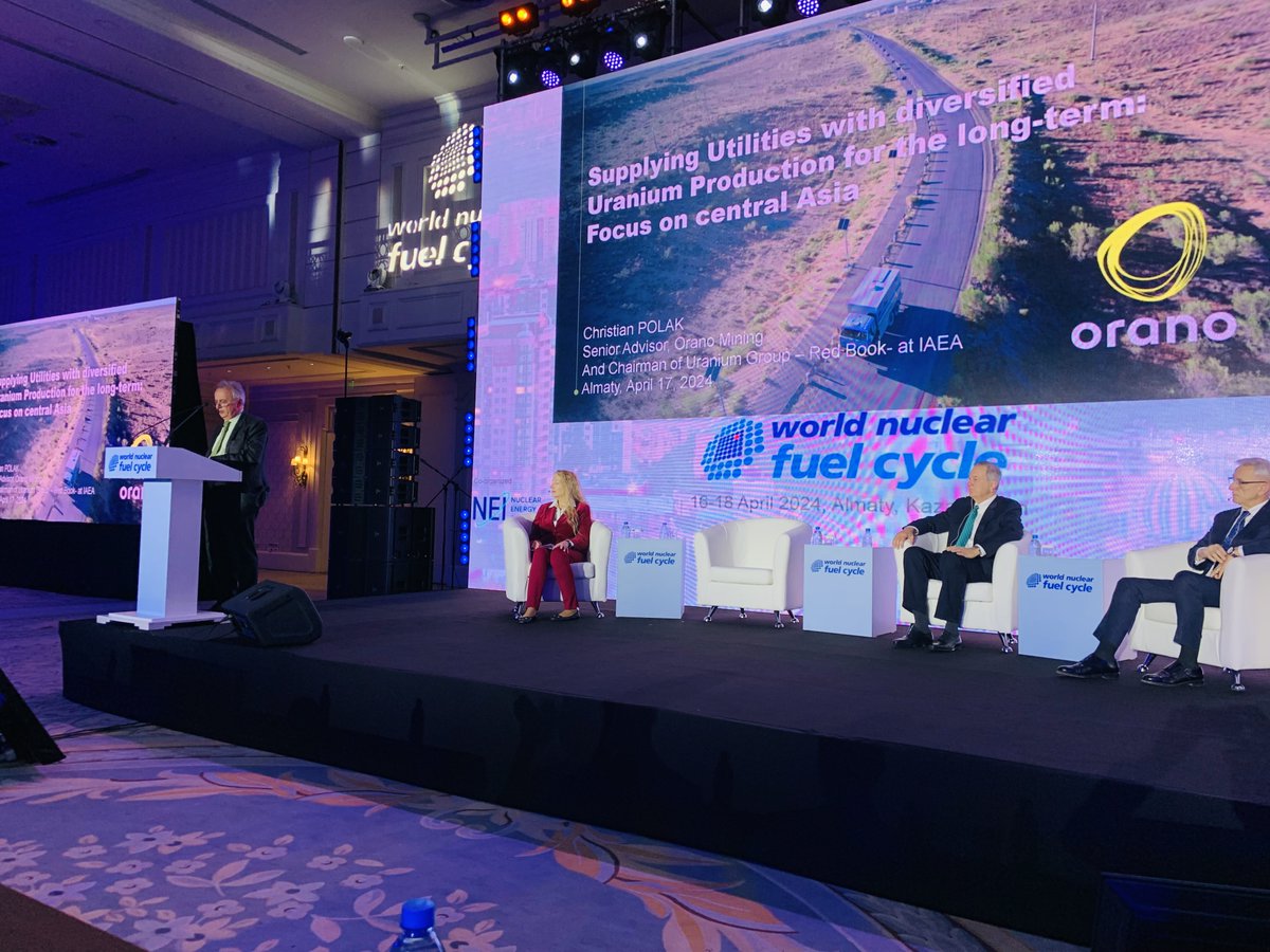 The World Nuclear Fuel Cycle conference takes place in Astana, 🇰🇿. #Orano is thrilled to sponsor this event happening in Central Asia, which produces more than 50% of the world's #uranium, and where our group has a historic and extensive presence. #OranoMining @WorldNuclear