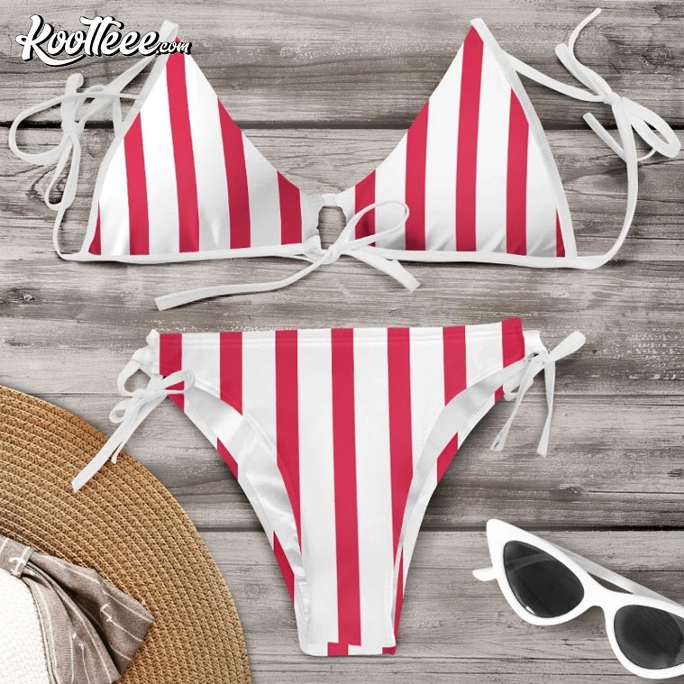 Straw Hat Pirates Red White Stripes One Piece Bikini Swimsuit #StrawHatPirates #OnePiece #RedWhiteStripes #koolteee koolteee.com/product/straw-…