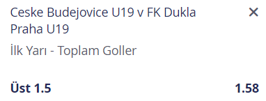 LIVEBET 🇨🇿

Ceske Budejovice U19 v FK Dukla Praha U19
İlk Yarı - Toplam Goller
Üst 1.5 @ 1,58

▶️ bit.ly/TahminMakami