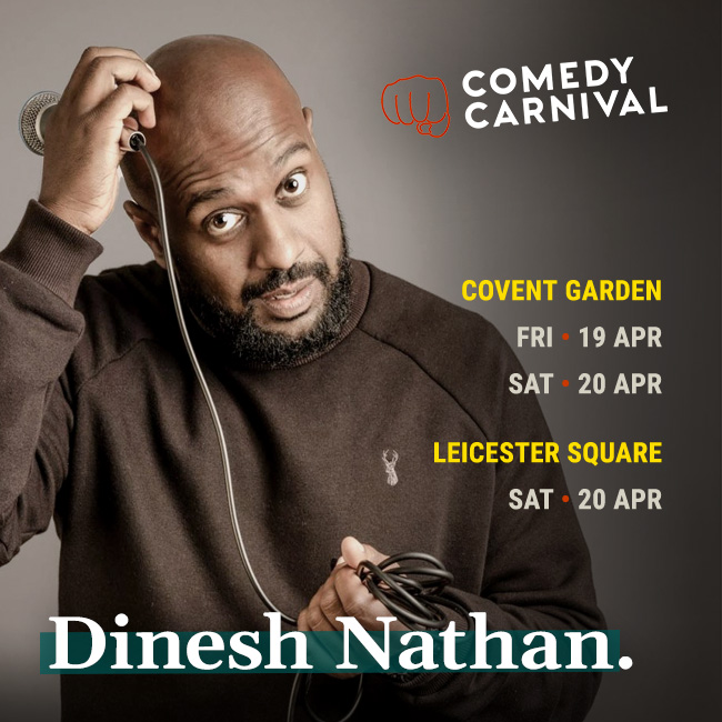 International stand up comedy this Friday, feat. @dineshnathancom, #SeanMeo, #MattFoster, and #PeteGionis as MC.                  

Tickets: comedycarnival.co.uk/covent-garden/
Doors 7:30pm - 8:30pm. Show 8:30pm - 10:30pm