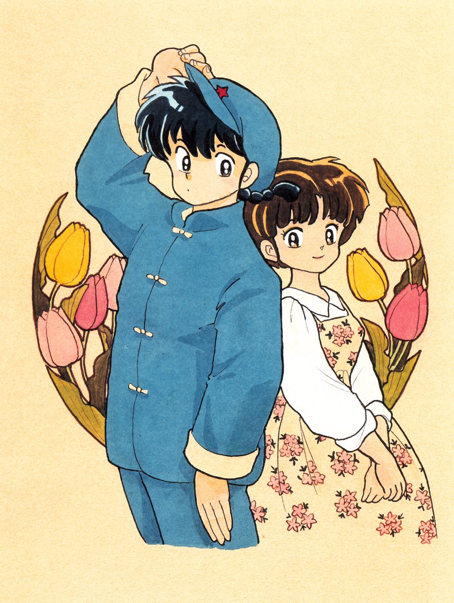 Ranma and Akane are often seen surrounded by tulips and in the language of flowers tulips mean 'perfect and deep love' something really perfect for them 🌷