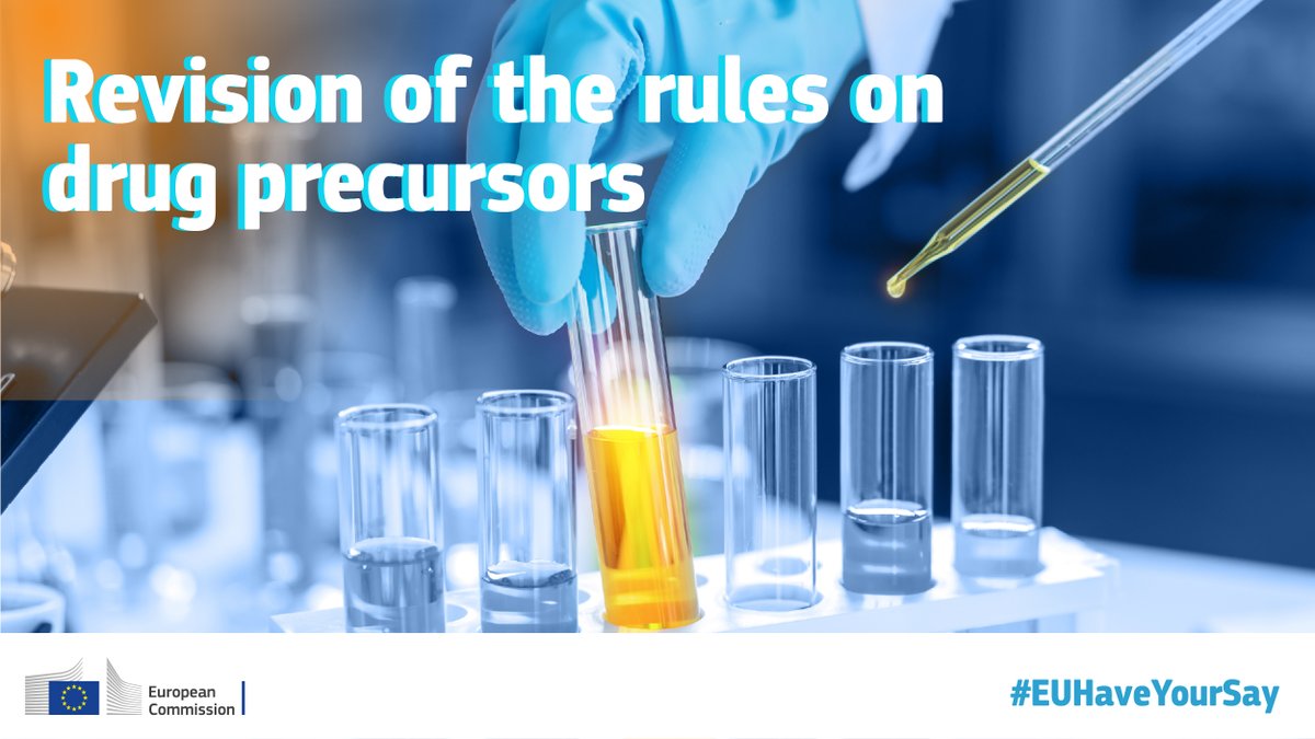 #DrugPrecursors are 🧪 chemicals that have important legal uses, but can also be misused to make illegal drugs. 📋 How can we improve our EU rules to stop their illicit trade? #HaveYourSay in our #PublicConsultation by 10 July 2024 👇 europa.eu/!c7mHtJ