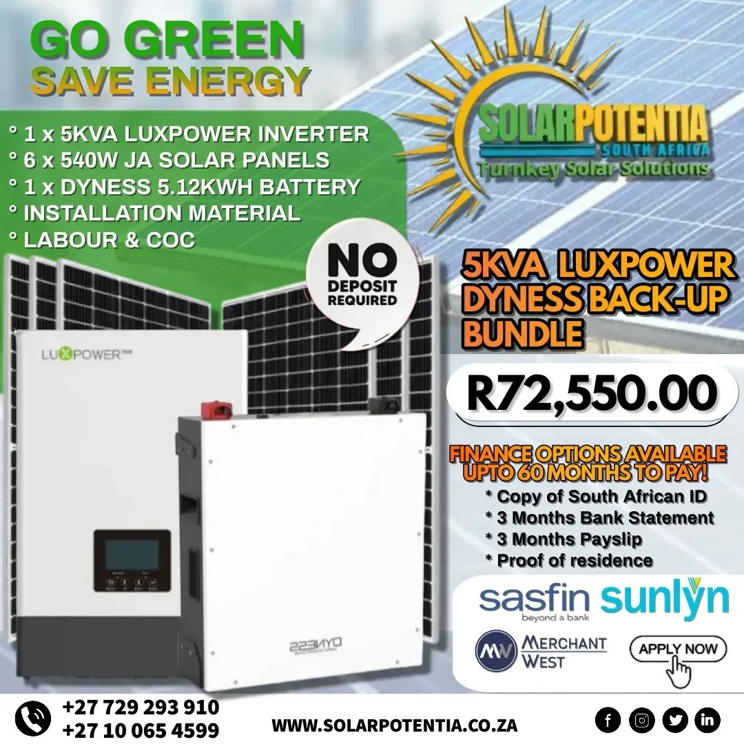 SolarPotentia's tweet photo. up to 60 months to pay! No Deposit Required! 

Offers valid for a limited time period!💡

Contact us now to find the perfect solution for you! ☀️

📱+27 10 065 4599
📱+27 729 293 910
✉️ info@solarpotentia.co.za or sales@solarpotentia.co.za
https://t.co/KHh8x1wcdo https://t.co/RWufNb73u7
