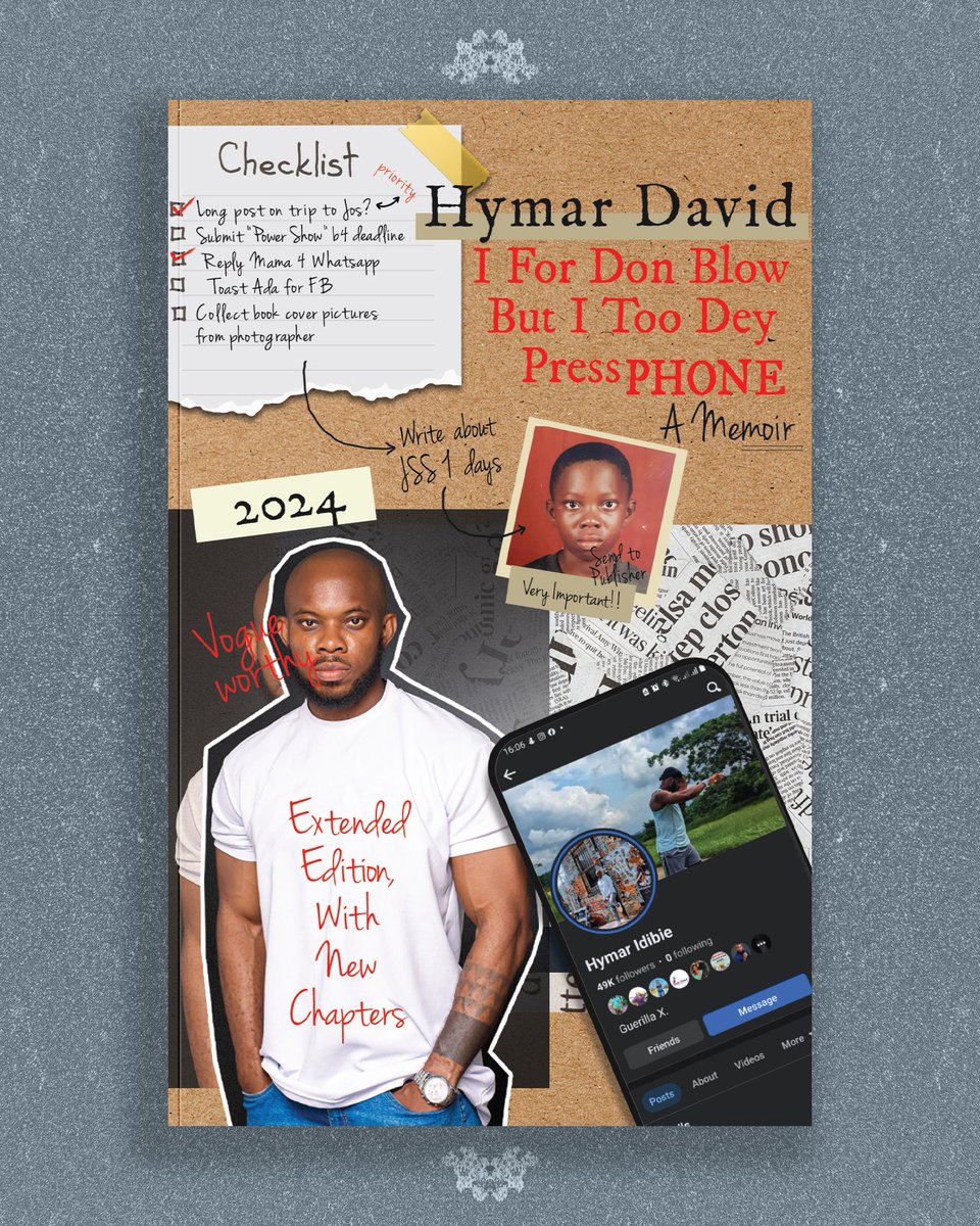 We are thrilled to reveal the cover of the extended version of the popular memoir, I For Don Blow but I too Dey Press Phone by Hymar David. About the book: “The first time I tried hearing aids, I realised the world was too damn loud for me.”