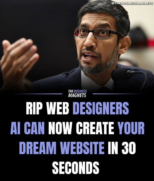 RIP web developers Imagine building a website in a matter of minutes using only AI. Here's how easy it is : (Thread)