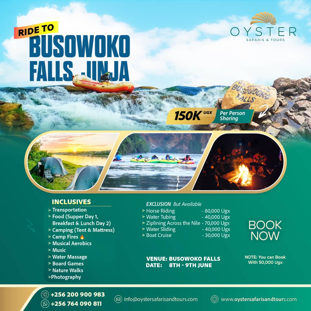 A whole love languange Travel! ✅Water massage ✅ Lunch/ Breakfast ✅ Busowoko falls ✅ Nature walk At only 150K ugx. Book your slot 8th-9th June 2024