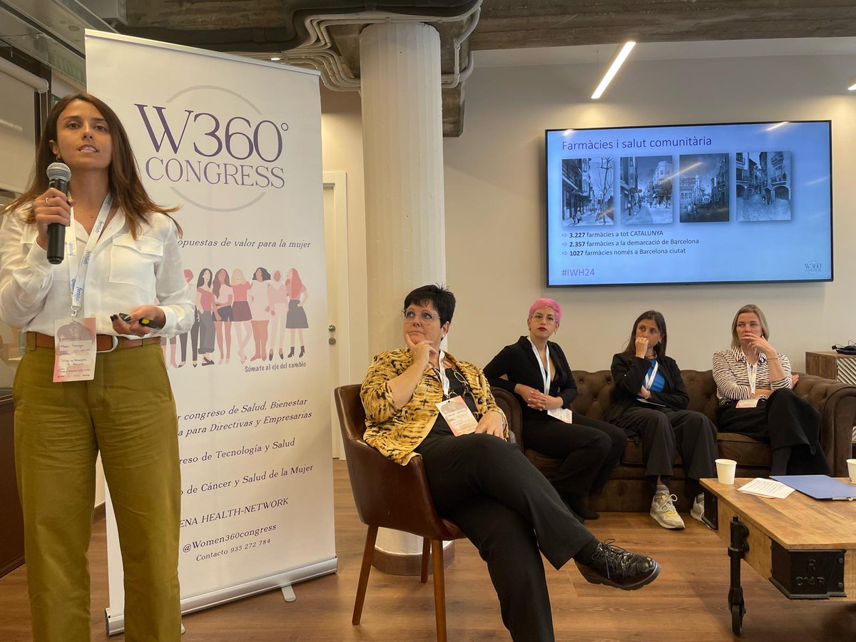 MariettaEC's tweet photo. Avui a Womens360°Congress Masha Sanatgar, departament de projectes del COFB  explica com d' importants som els farmacèutics en l' acompanyament dona en la sexual i reproductiva al llarg de la vida. Gràcies  #IWH24 gran oportunitat. Excel.lent Jornada i ponents  @farmaceuticsbcn https://t.co/HacoADev1K