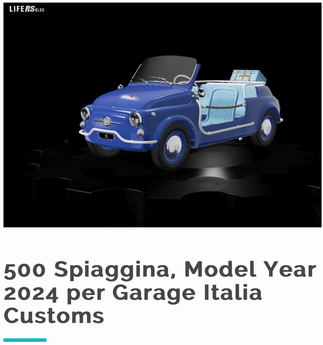 lifersblog.com/novita-auto/50… @_GarageItalia_ #garageitalia #500 #spiaggina #Car #news #blog #blogger #lifersblog #modelyear