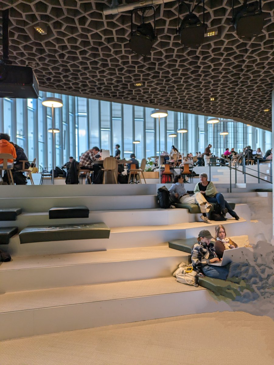 infoactivist's tweet photo. I am insanely envious of Norway's libraries. After spending time in the Deichman Bibliotek (Oslo Central Library), one thing became apparent, this library was PACKED on a random weekday at 6:00 PM. How is this possible...? 1/2 https://t.co/3aetbQBTGm