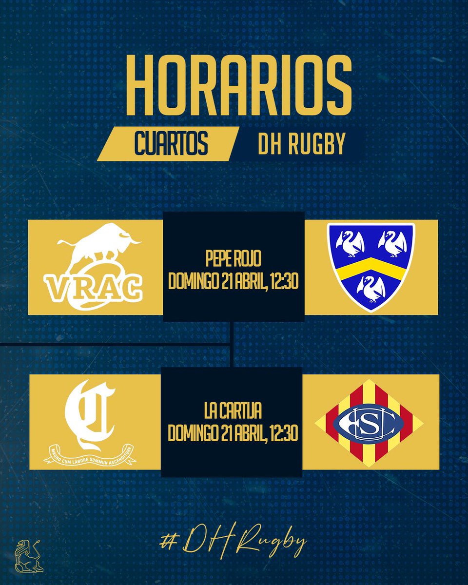 La 𝗝𝗢𝗥𝗡𝗔𝗗𝗔 de cuartos ya esta aquí. #DHRugby | @ferugby