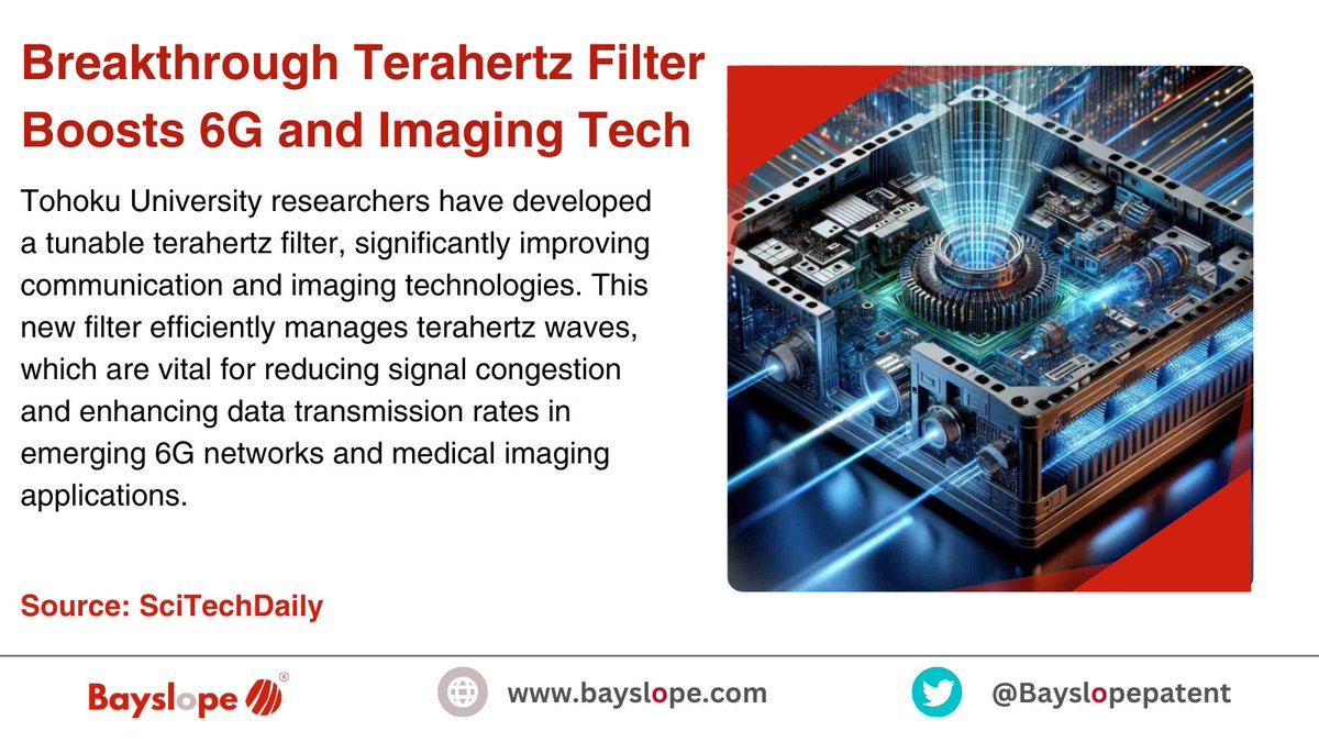 New Terahertz Filter Enhances 6G and Medical Imaging Tech.

#TohokuUniversity #TerahertzTechnology #6GInnovation #MedicalImaging #TechBreakthrough #AdvancedCommunications #DataTransmission #SignalEnhancement #EmergingTech #FutureOfTech #NetworkTechnology #TechNews