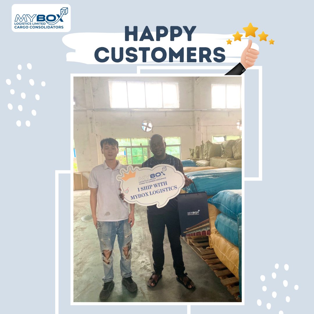 We're grateful to all our customers for trusting us with your #shipments from #ChinatoZambia. #HappyCustomer
 
 Link in the BIO!
 WhatsApp: 186 2054 7947

#reliabledeliveries #thankyou #efficientdeliveries #globalshipping #shippingfromchina #myboxlogistics #weeklyshippingsolution