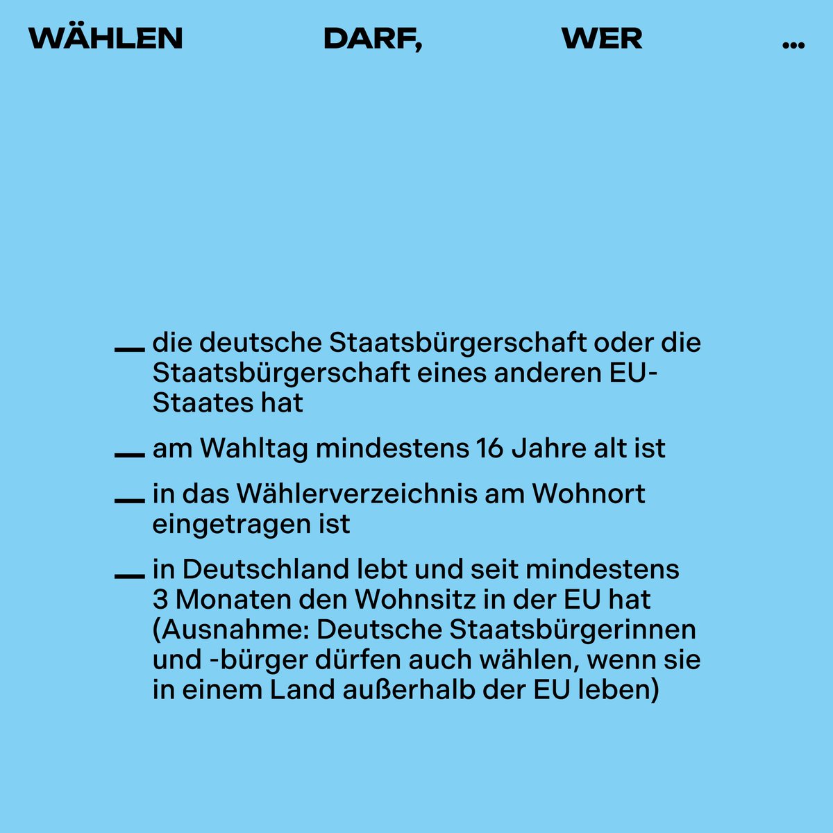 Auf die Plätze – fertig – los! Bei der Europawahl dürft ihr schon ab 16 Jahren wählen!
#europawahl #europawahl2024 #hessischelandeszentralefürpolitischebildung #hlz #voteforeurope #EuElections #politischebildung