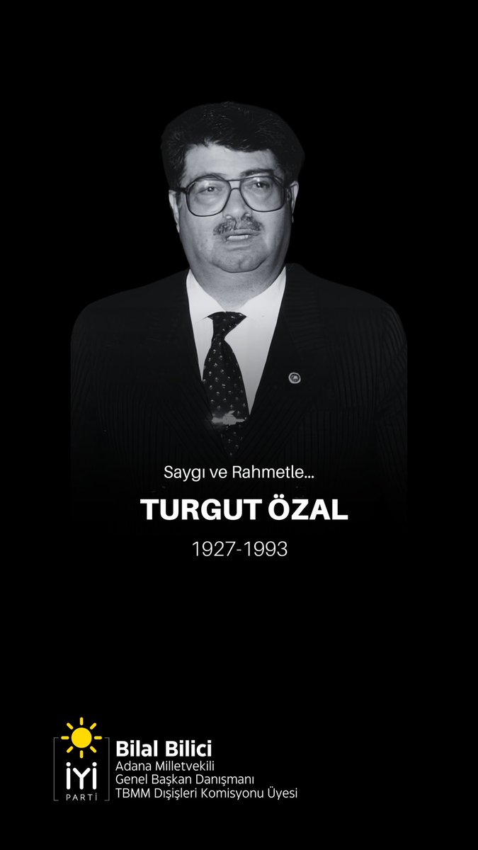 8. Cumhurbaşkanımız Sayın #TurgutÖzal’ı vefatının sene-i devriyesinde saygı ve rahmetle anıyorum.