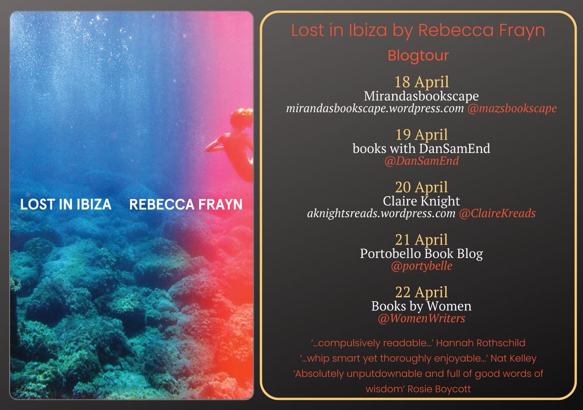 Rebecca Frayn's Lost In Ibiza is published by @wearewhitefox tomorrow! #blogtour! #ibiza @mazsbookscape @DanSamEnd @ClaireKreads @portybelle @WomenWriters