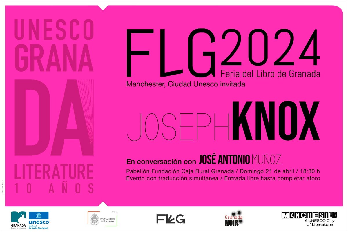 🇪🇸 We're visiting @ciudad_granada this weekend for #FLG24 🇪🇸 We will share presentations, speeches and roundtables on Manchester literature throughout Granada Book Fair, celebrating ten years of Granada as a @UNESCO #CityofLiterature. Full programme: ferialibrogranada.es