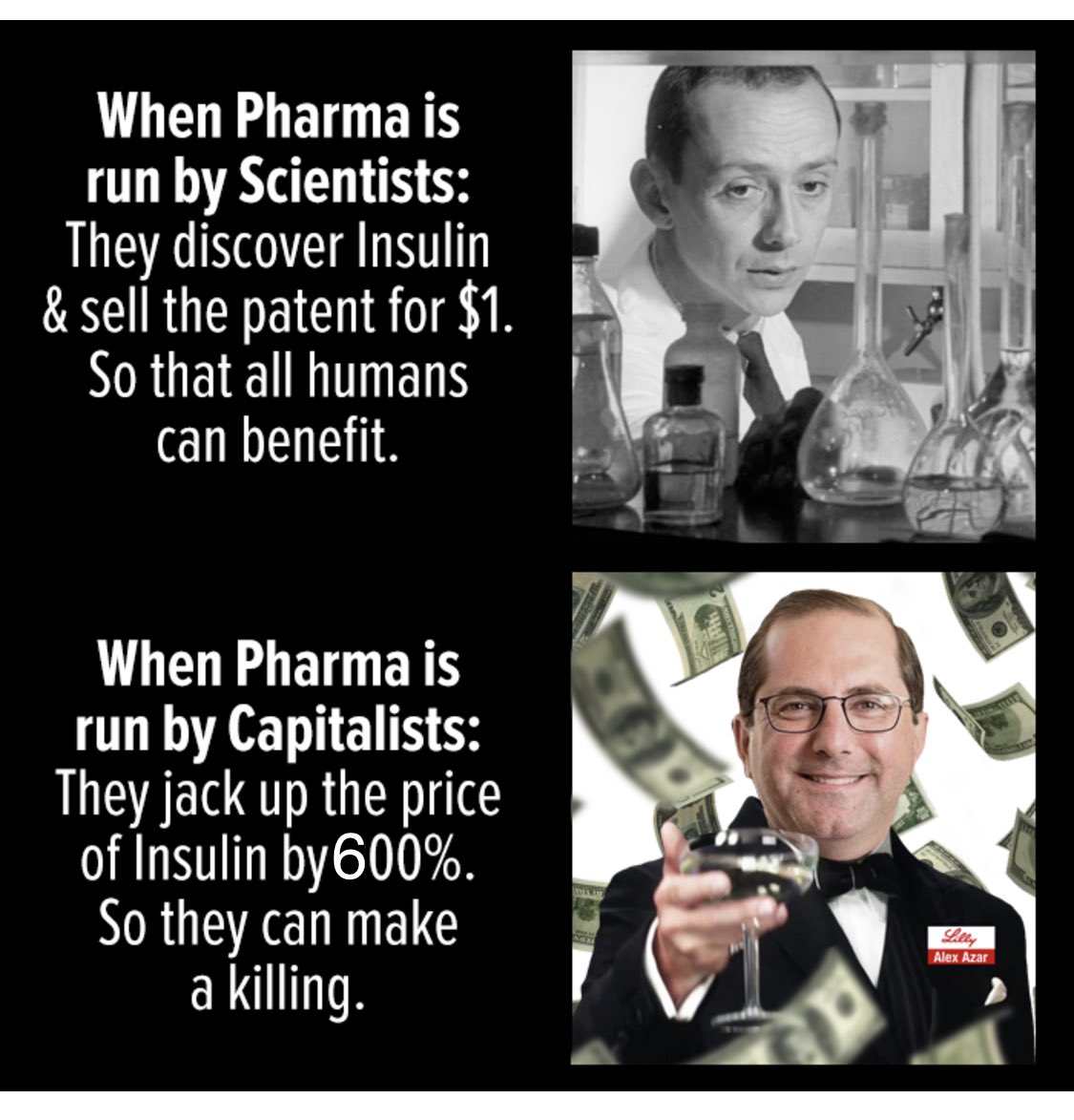 Big Pharma is ripping off America—because our politicians allow them to. *Campaign money in exchange for prescription drugs costing Americans 10X more, than they cost in any other country. Ozempic: Costs $5 to make Costs $90 in most countries Costs $1,000 in the United States