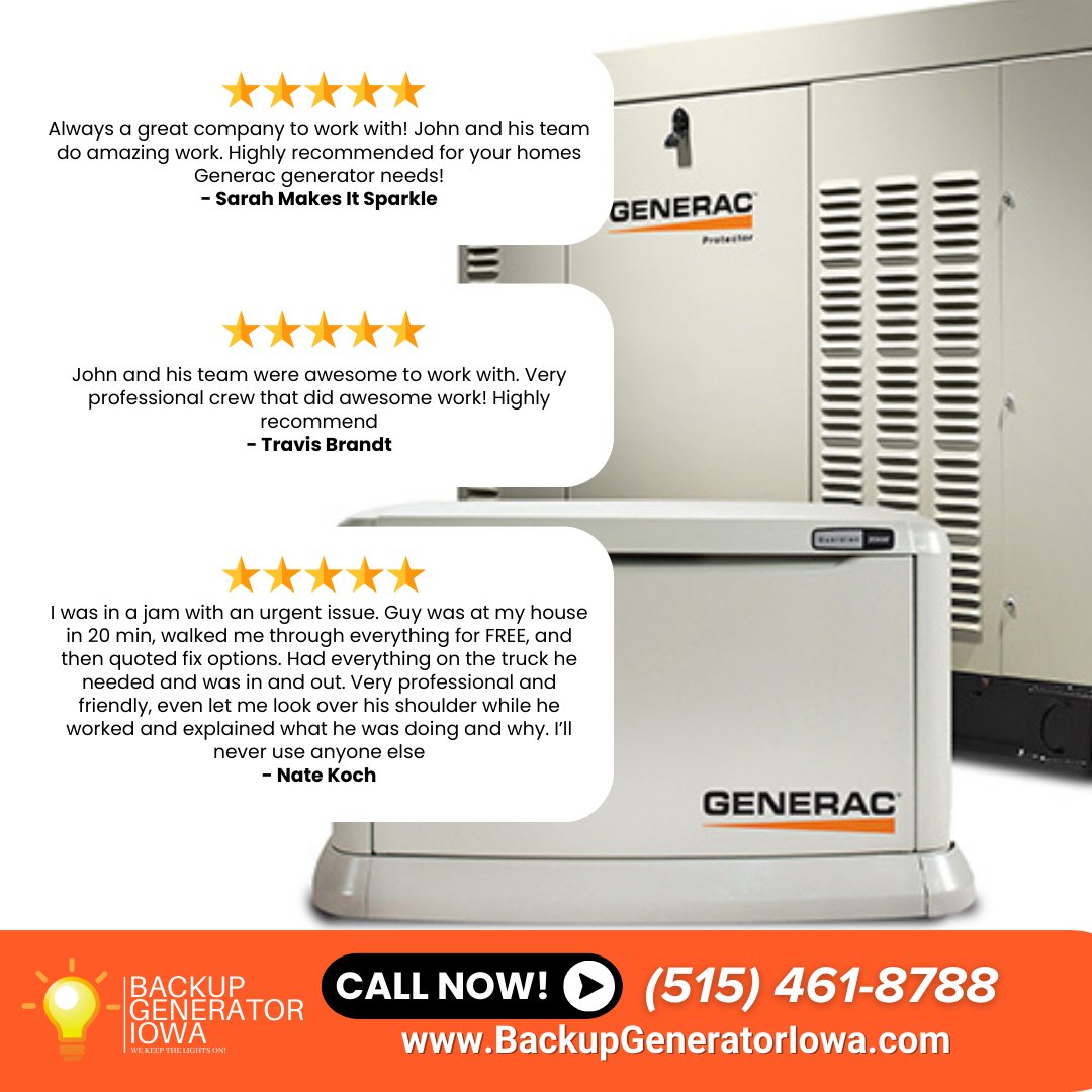 Experience top-notch generator services in Des Moines, IA! Swift installations & urgent repairs. Call (515) 461-8788 for professional, reliable service. Your satisfaction is our priority! #BackupPower #DesMoines #EmergencyPower