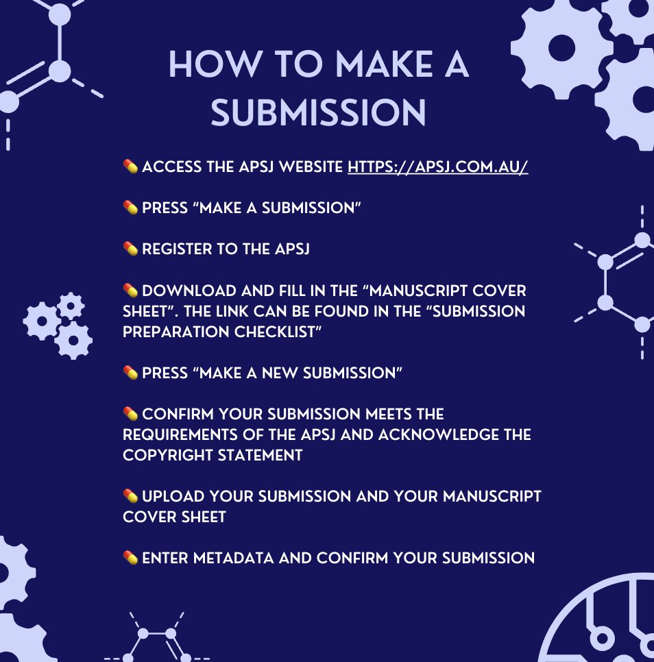 theAPSJ's tweet photo. Attention APSJ readers 🤩 !!

Have you completed an honours project 🔬or original research article 📚?

After recently publishing our Summer 2024 issue, the APSJ are busy compounding the Winter 2024 release ☔. The APSJ invites you to submit your incredible ideas 💡👏! https://t.co/91nRlBxVec