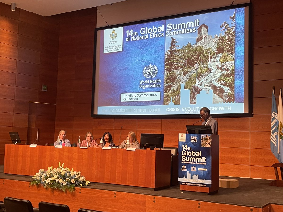 First session of the Global Summit of National Ethics Committees focuses on the role of bioethics in sustainable global food systems Great to see @WHO commitment to embedding ethics in global policy making #MakingEthicsMatter @Nuffbioethics