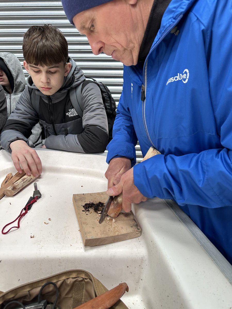 BMCerratic's tweet photo. Bushcraft activities with Steph at Monikie. Using lots of sight, touch and smell senses to understand how to make fire. #arbroathacademy #angusalive https://t.co/PVbdI0Yv3p