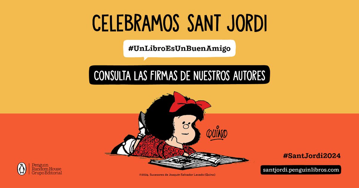 ¿Preparando #SantJordi2024? Aquí puedes consultar todos nuestros autores que firmarán en #Barcelona ese día 🌹📚 santjordi.penguinlibros.com  #UnLibroEsUnAmigo #DíaDelLibro24