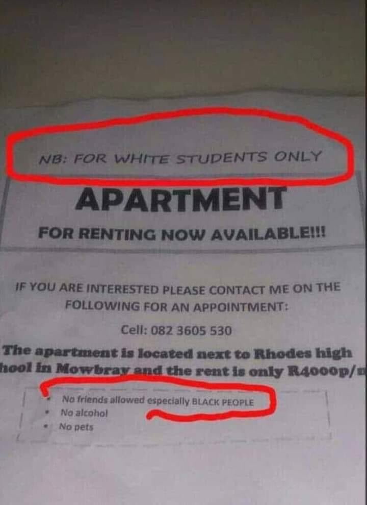 Apartments for renting. WHITE STUDENTS ONLY🔌