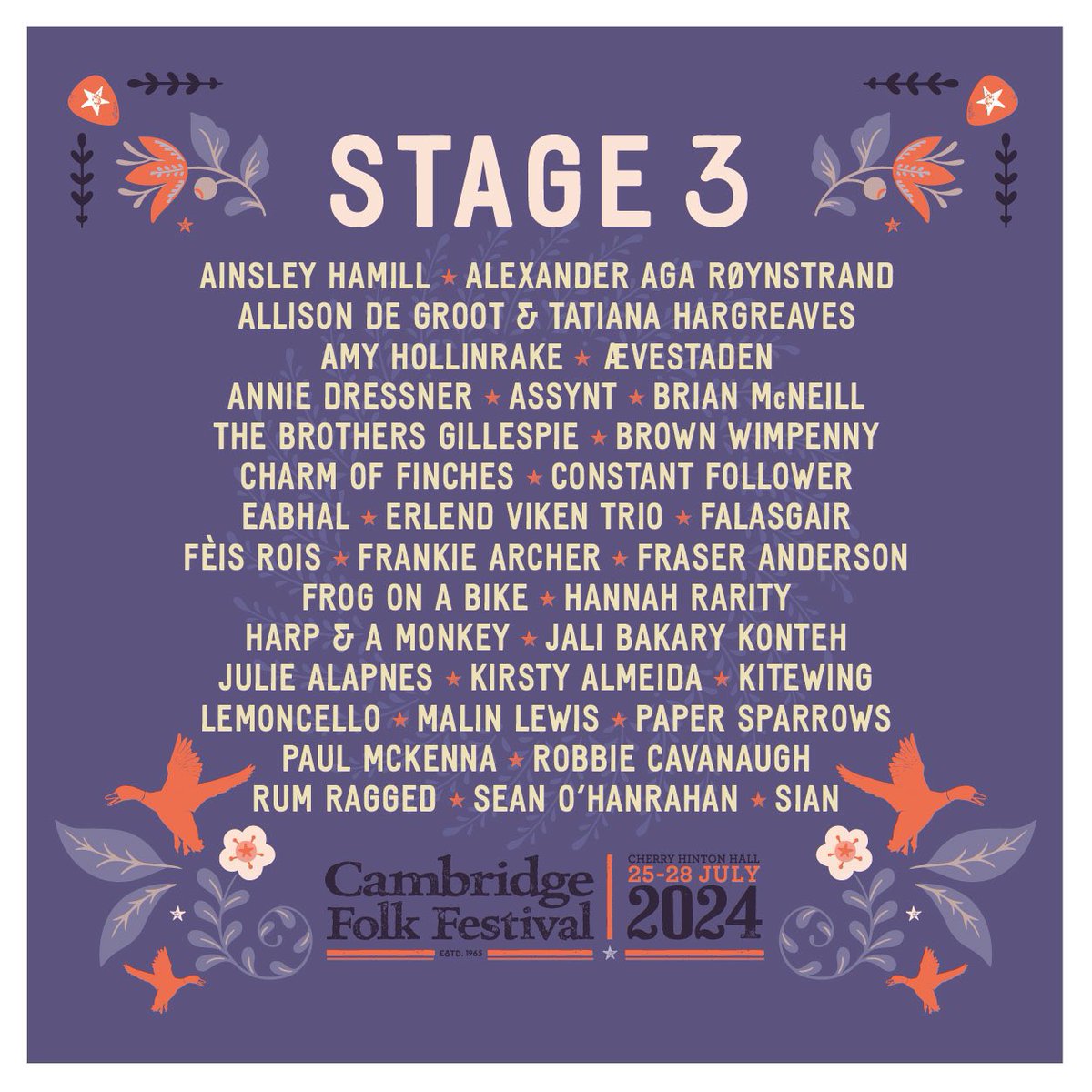 I’m over the moon to be heading to the @CamFolkFest this year. I’ll be playing on the Saturday and I’ll be joined with the amazing @samkellymusic & @TobyShaer Tickets here 💙 cambridgelive.org.uk/folk-festival/… Dates are 25-28 July 24 #CFF2024